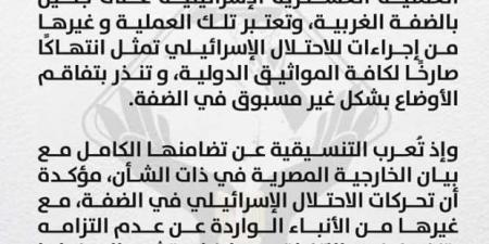 تنسيقية شباب الأحزاب والسياسيين تدين العملية العسكرية الإسرائيلية في الضفة الغربية - أطلس سبورت